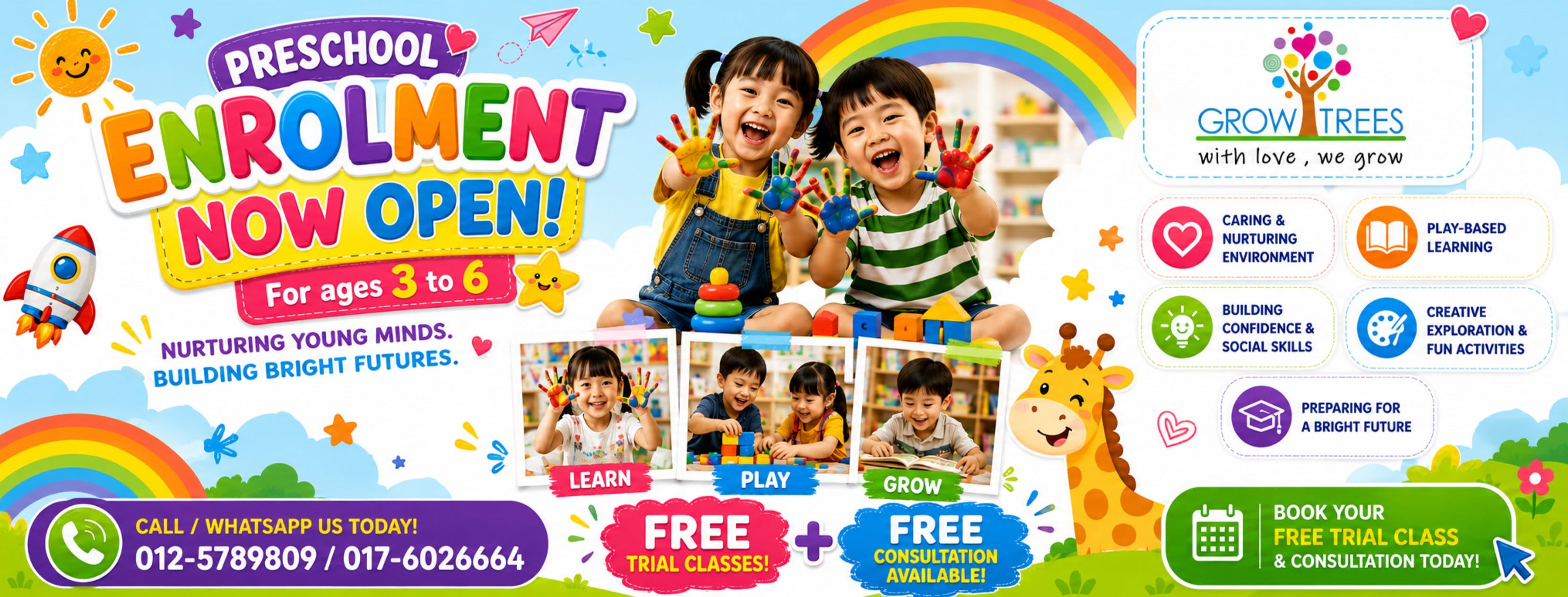 Growtrees 2027 preschool enrolment for children aged 3 to 6